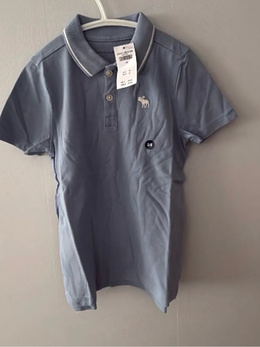 abercrombie kids Dusty Blue Polo with Contrast Trim